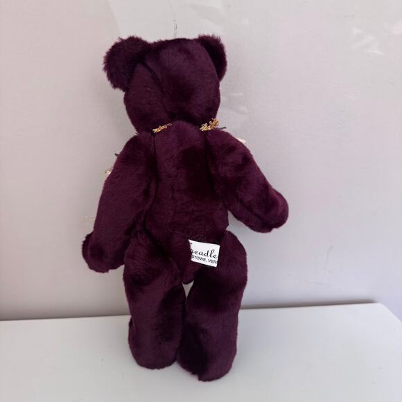 Treadle Bears of Vermont Burgundy Jointed Teddy Bear Collectible Barbara McLean - Picture 4 of 7